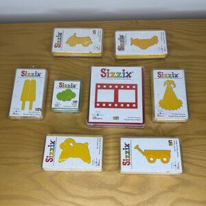 8 Provo Craft Sizzix Originals Die Lot Cuts Flower Power Tags Frame Most Are New